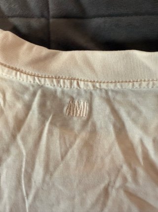 AMI Paris Camiseta Blanca Logo Negro Talla L