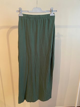 Falda Larga Punto Fluido Talla Única Verde