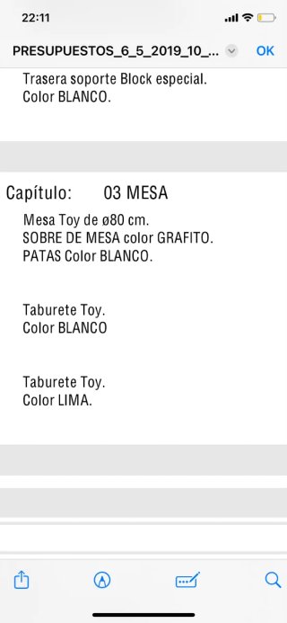 Mesa infantil redonda con 4 taburetes
