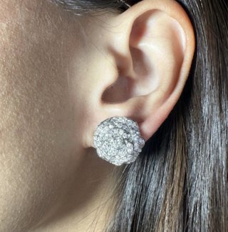 Pendientes Oro 18K Diamantes Naturales Flor