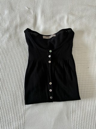 Jersey Zara Negra Botones Perla