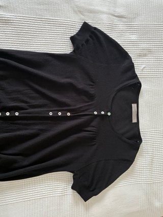 Jersey Zara Negra Botones Perla