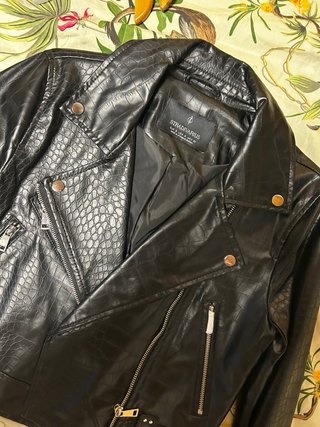 Chaqueta cuero efecto cocodrilo