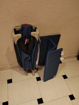 Cuna de viaje plegable azul