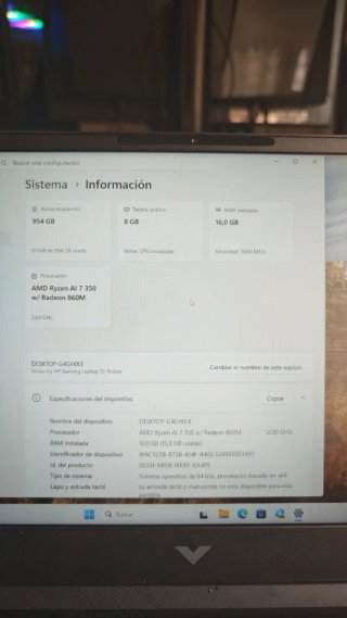 Portátil HP Victus Azul Marino RTX5050 Rayzen 7 AI