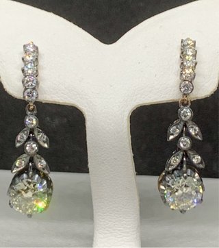 Pendientes Oro Bicolor K Diamantes
