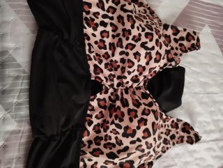 Bañador Talla 54 (4XL) Leopardo y Negro