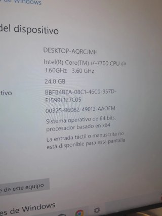 PC Asus i7 24GB RAM Negro/Plata