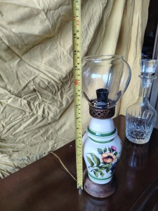 Lampada vintage ceramica floreale