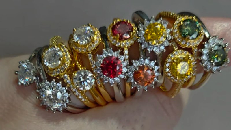 Anillos de plata S925 y moissanita de 0,5 quilates