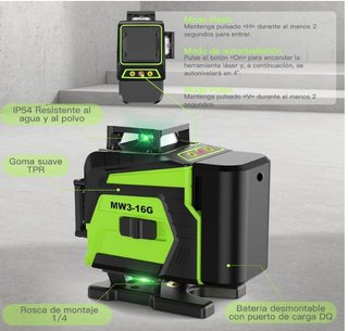 Nivel Láser Autonivelante 360° Verde