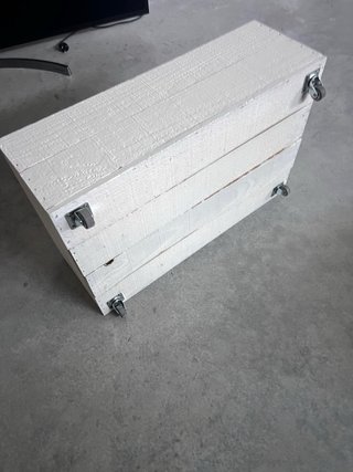 Caja de madera decorativa beige