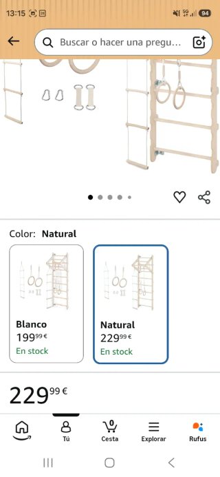 Espaldera madera niños con accesorios MAMOI
