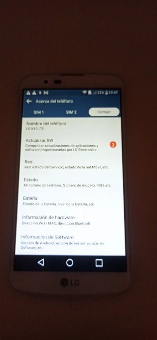 Telefono LG K10 Bianco