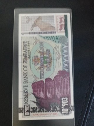Billete 1 Millon de Billones de Dólares Zimbabwe 1