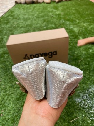 Bailarinas barefoot Navega, cristal oro.