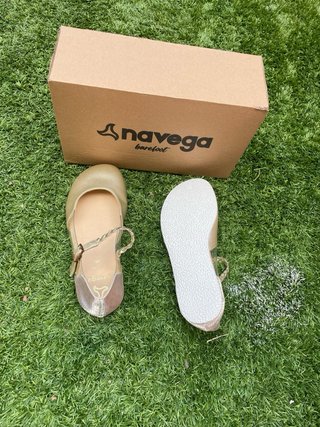 Bailarinas barefoot Navega, cristal oro.
