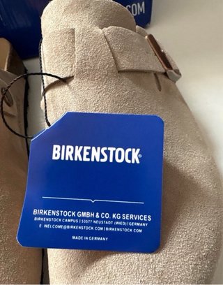 Birkenstock Boston Beige Gamuza Hebilla Ajustable