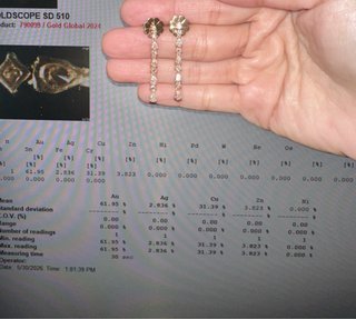 Pendientes Oro 14K con 8 Diamantes Naturales