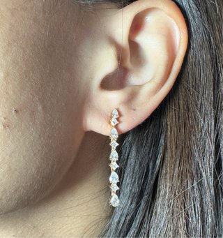 Pendientes Oro 14K con 8 Diamantes Naturales