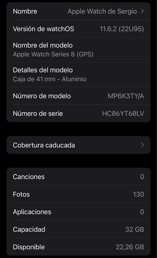Apple Watch Serie 8 GPS 41mm Argento