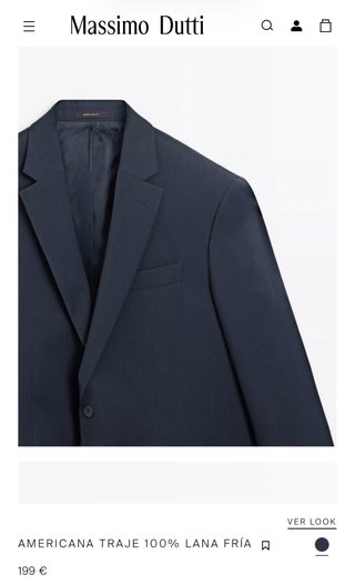 Americana Massimo Dutti T50 Azul