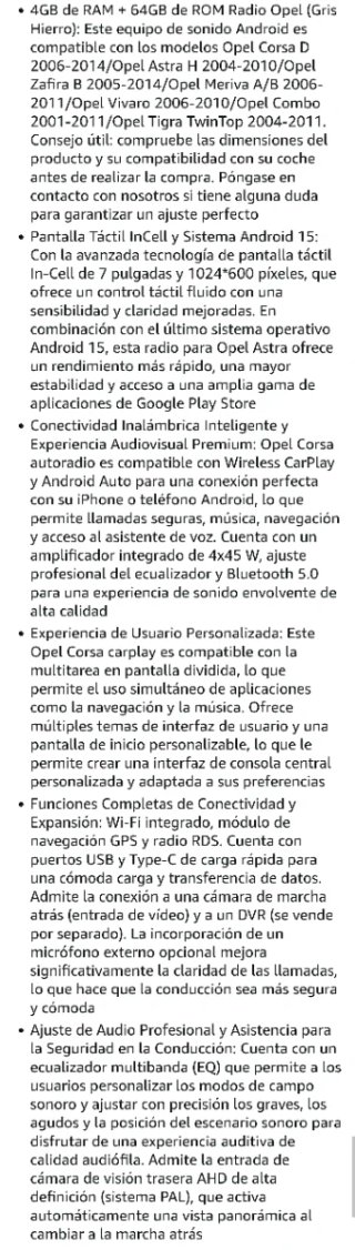Radio Android 4+64G Opel Corsa Astra Zafira