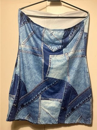 Vestido Denim Talla XL Palabra de honor