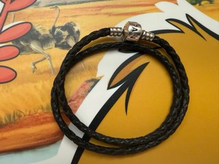 Pulsera Pandora trenzada negra y plata