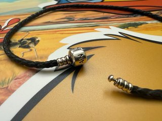 Pulsera Pandora trenzada negra y plata