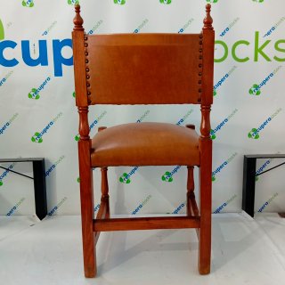 Silla Castellana Madera y Cuero