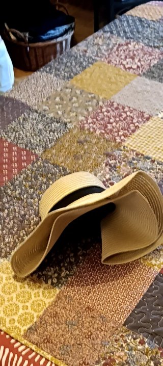Sombrero de playa beige y negro