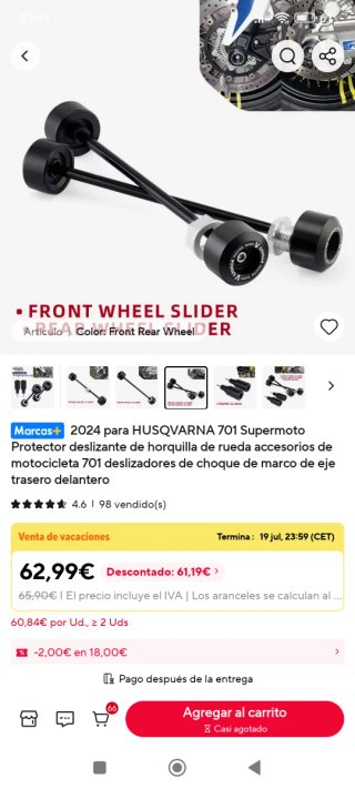 Protector Horquilla HUSQVARNA 701 Supermoto