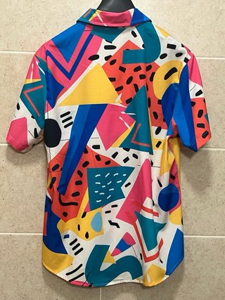 Camisa Estampada Multicolor Manga Corta Talla S9