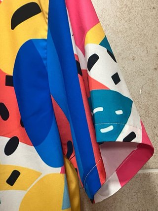Camisa Estampada Multicolor Manga Corta Talla S9