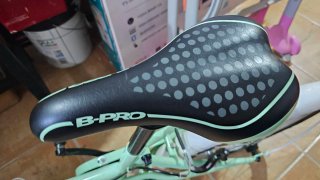 Bicicleta infantil verde con cesta