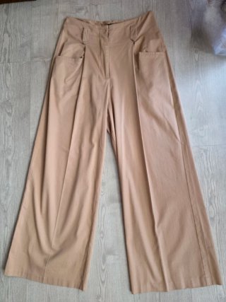 Pantalón Zara Beige Ancho