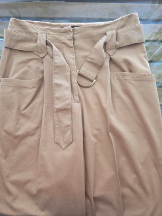 Pantalón Zara Beige Ancho