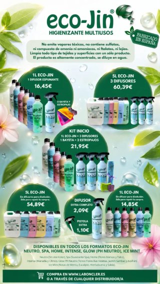 Eco-Jin Higienizante Multiusos 1L Difusor Espumant