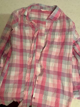Camisa de cuadros rosa y lila