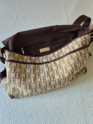 Bolso Carolina Herrera Beige y Marrón