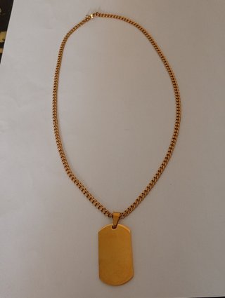 Collar Chapa Chapado Oro 18K Acero Inoxidable