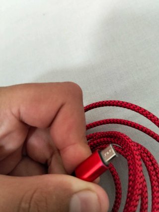 Cable Cargador USB Rojo Trenzado