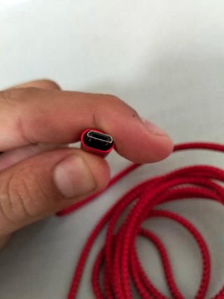 Cable Cargador USB Rojo Trenzado