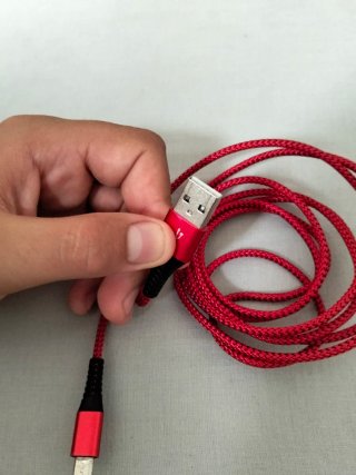Cable Cargador USB Rojo Trenzado