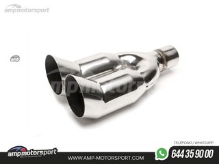 COLA DE ESCAPE DOBLE REDONDA TIPO DTM 89MM