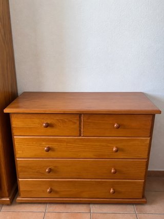 Cómoda de madera 5 cajones
