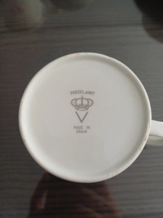 Juego de café Porzelanit floral: 6 tazas