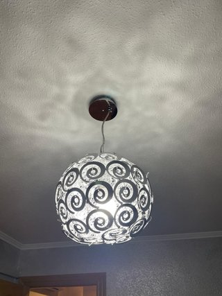 Lámpara colgante esférica diseño espiral