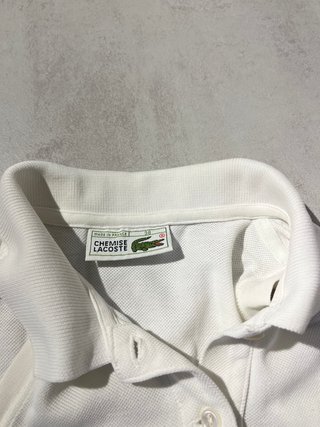 Polo Smanicata Vintage Chemise Lacoste Bianca - 38